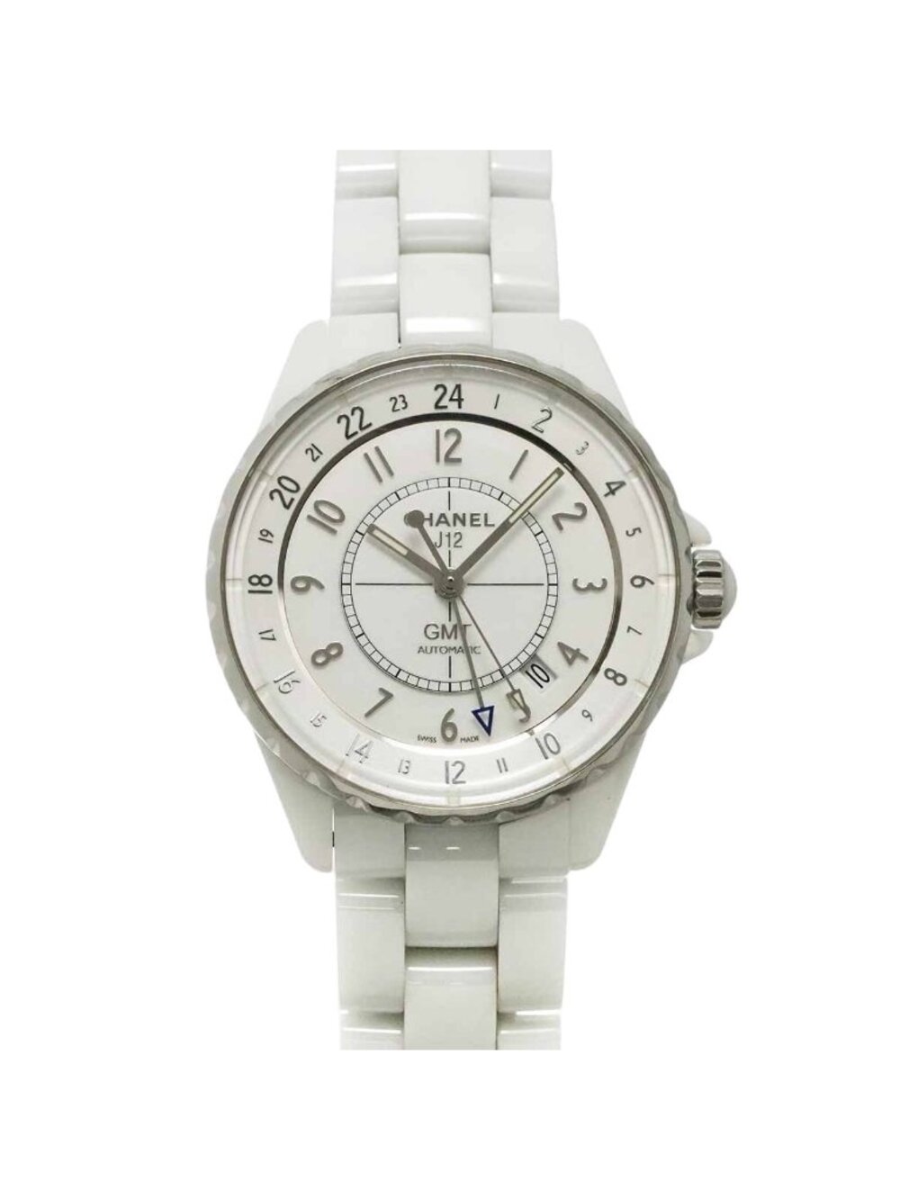 Chanel GMT 38 Watch White Ceramic Date Automatic